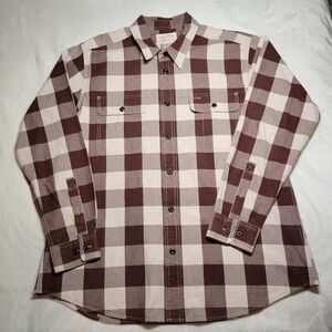 Filson Flannel Shirt Mens XL Red Maroon Plaid Alaskan Guide Outdoors Fishing